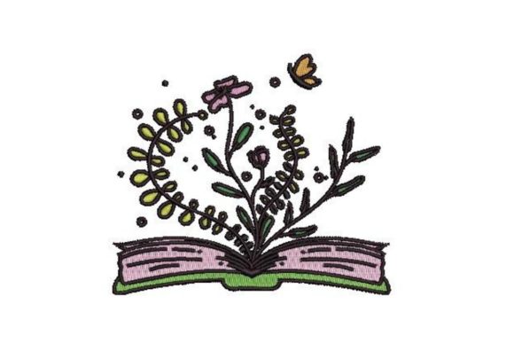 Open Book with Flowers Growing