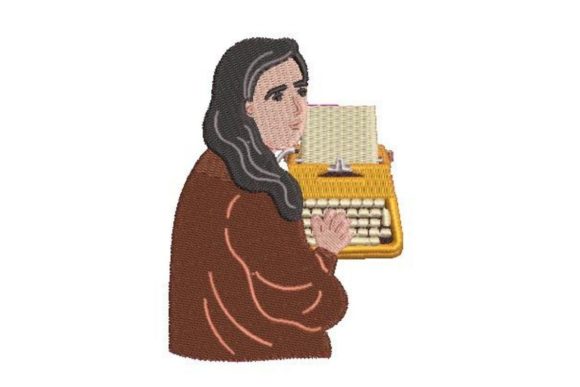 Woman Using a Typewriter